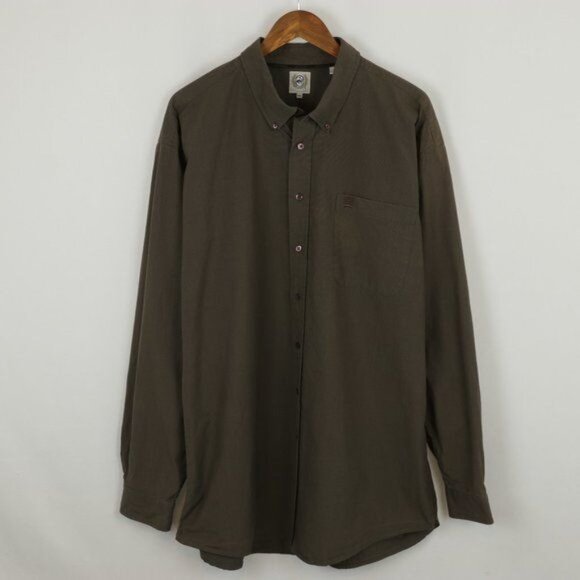 Cinch Men's XXL Brown Micro Plaid Cotton Long Sleeve Button Down Shirt - Picture 1 of 9